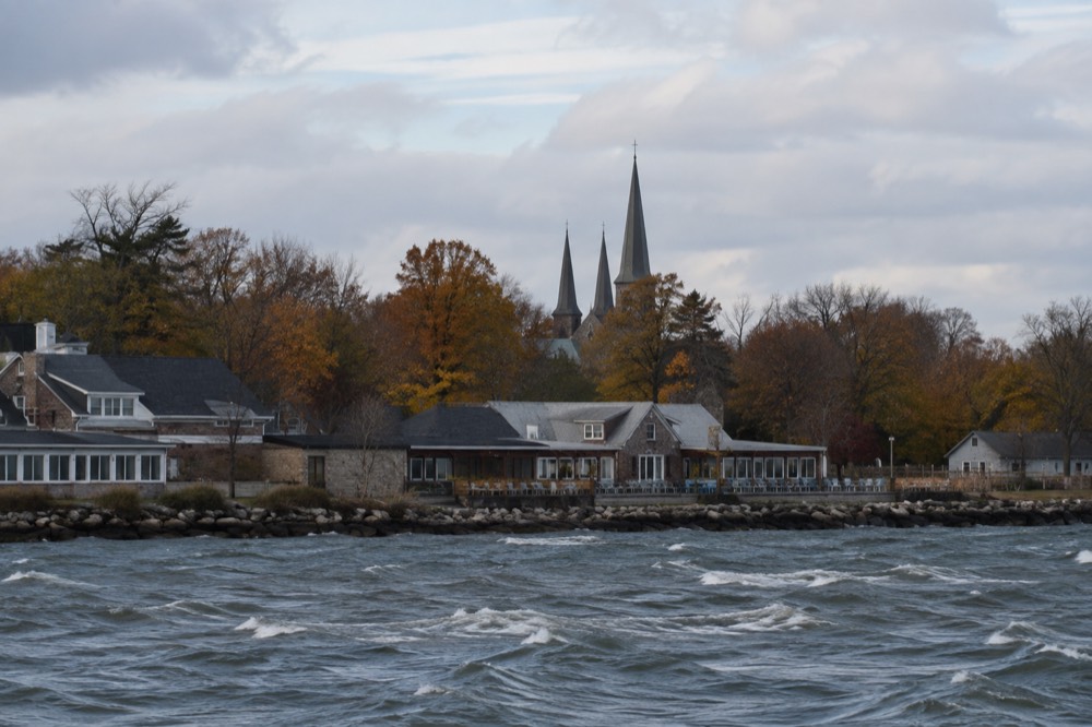 Charlottetown harbour front with restaurants along the water